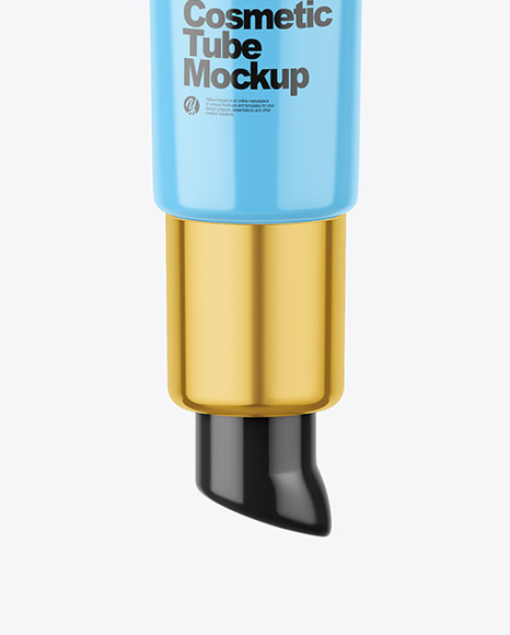 Glossy Cosmetic Tube With Pump Mockup