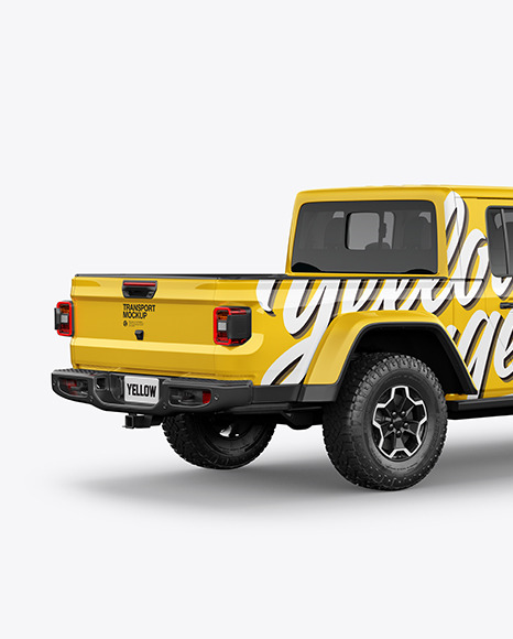 Pickup Truck Mockup - Back Half Side View