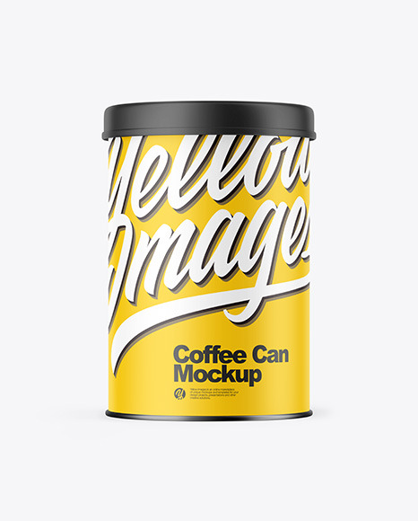 Coffee Tin Can with Matte Finish Mockup