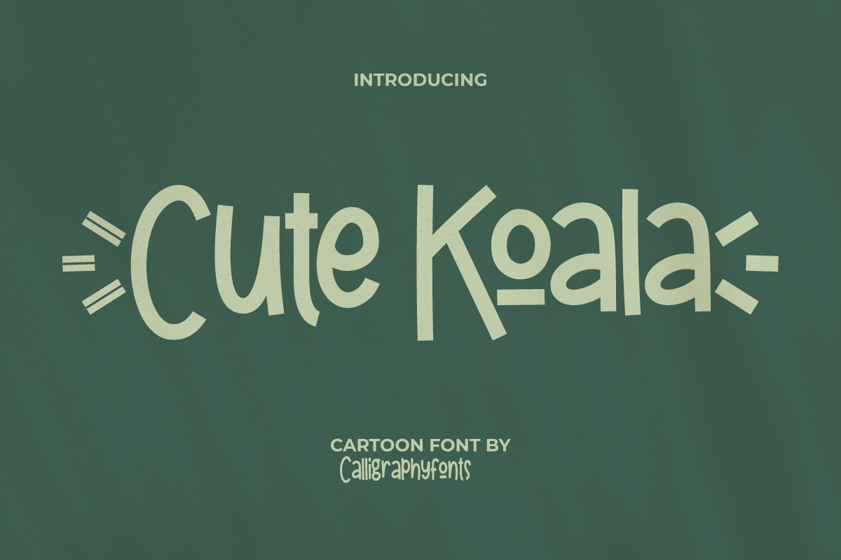 Cute Koala Cartoon Display Font