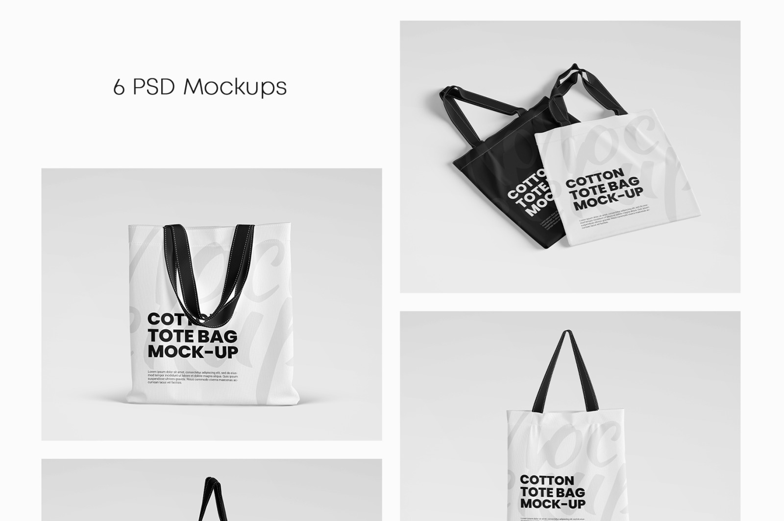 6 Cotton Shopping Tote Bag Mockups 6 Cotton Shopping Tote Bag Mockups