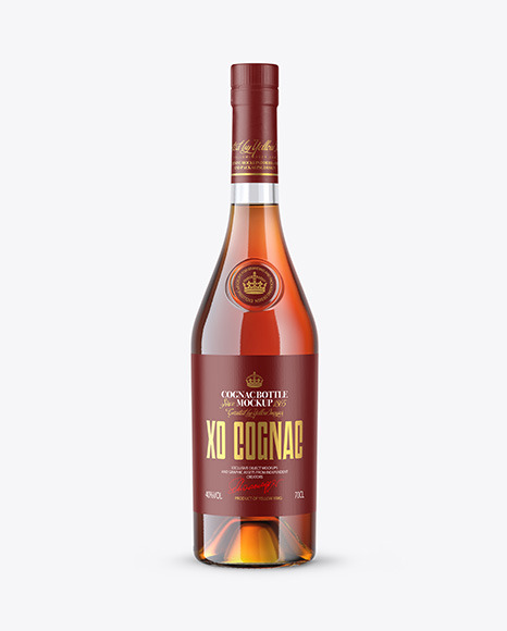 Clear Glass Cognac Bottle Mockup