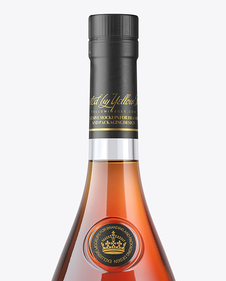 Clear Glass Cognac Bottle Mockup