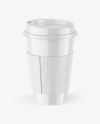 Glossy Coffee Cup With Holder Mockup