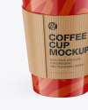 Glossy Coffee Cup With Holder Mockup