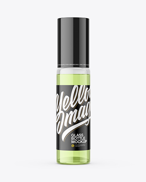 Clear Glass Roller Bottle Mockup