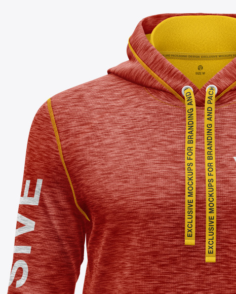 Melange Hoodie w/pocket Mockup