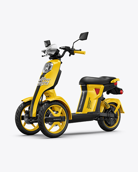 Tricycle Scooter Mockup - Half Side View