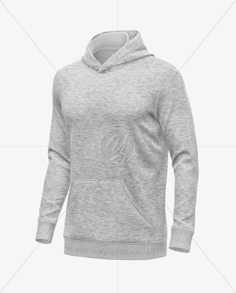 Melange Hoodie w/pocket Mockup