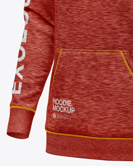 Melange Hoodie w/pocket Mockup