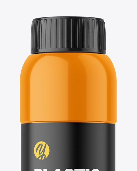 Glossy Plastic Bottle Mockup