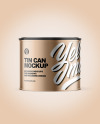 Metallic Tin Can with Plastic Cap Mockup