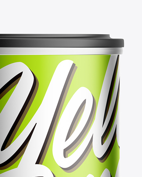 Metallic Tin Can with Plastic Cap Mockup