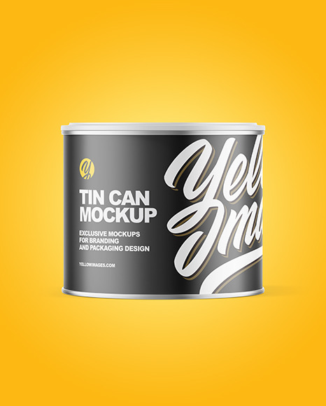 Matte Tin Can with Plastic Cap Mockup