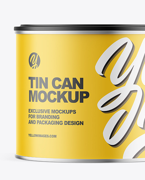 Matte Tin Can with Plastic Cap Mockup