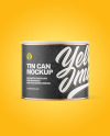 Tin Can with Kraft Label and Plastic Cap Mockup