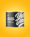 Tin Can with Textured Label and Plastic Cap Mockup