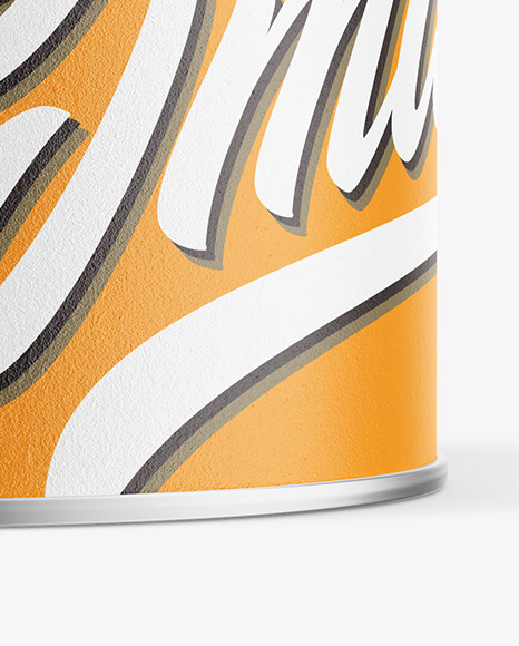 Tin Can with Textured Label and Plastic Cap Mockup