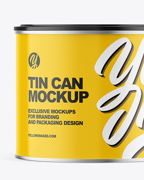 Glossy Tin Can with Plastic Cap Mockup