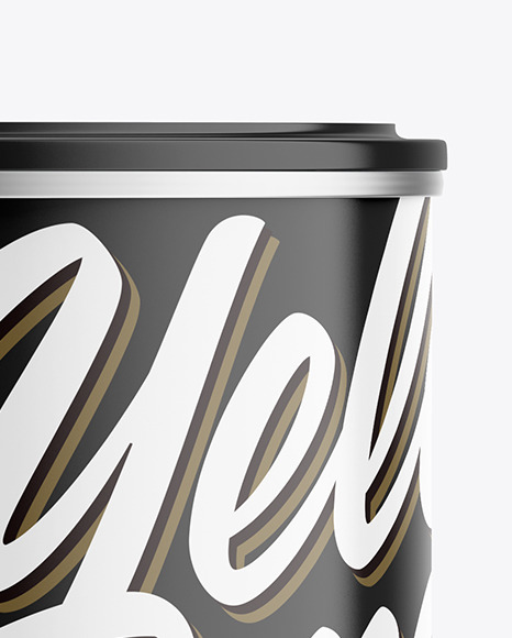 Glossy Tin Can with Plastic Cap Mockup