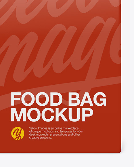 Glossy Paper Food Bag Mockup