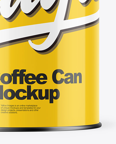 Coffee Tin Can with Glossy Finish Mockup