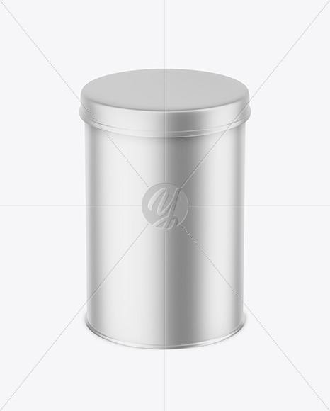 Matte Metallic Tin Can Mockup