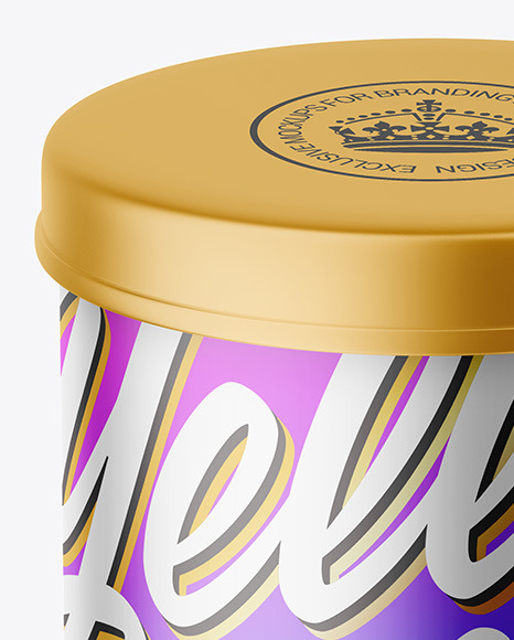 Matte Metallic Tin Can Mockup