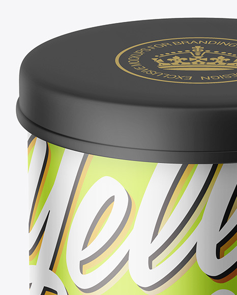 Matte Metallic Tin Can Mockup