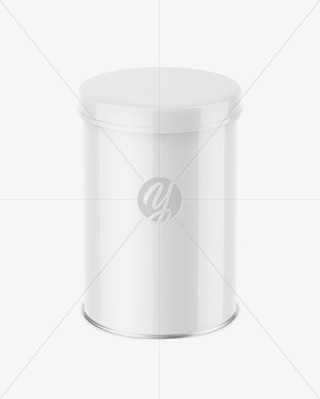 Coffee Tin Can with Glossy Finish Mockup