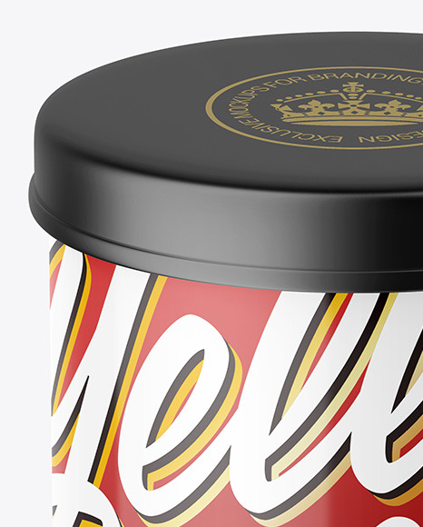 Coffee Tin Can with Glossy Finish Mockup