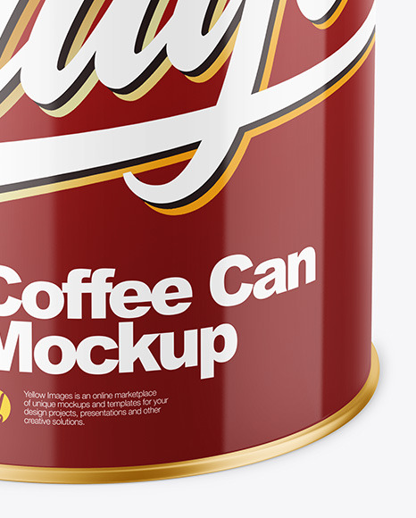 Coffee Tin Can with Glossy Finish Mockup