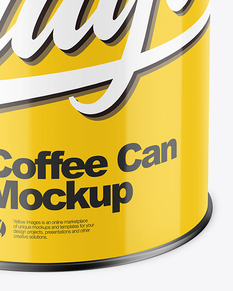 Coffee Tin Can with Glossy Finish Mockup