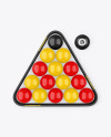 Billiards Snooker Pool Balls and Triangle Mockup