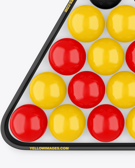 Billiards Snooker Pool Balls and Triangle Mockup