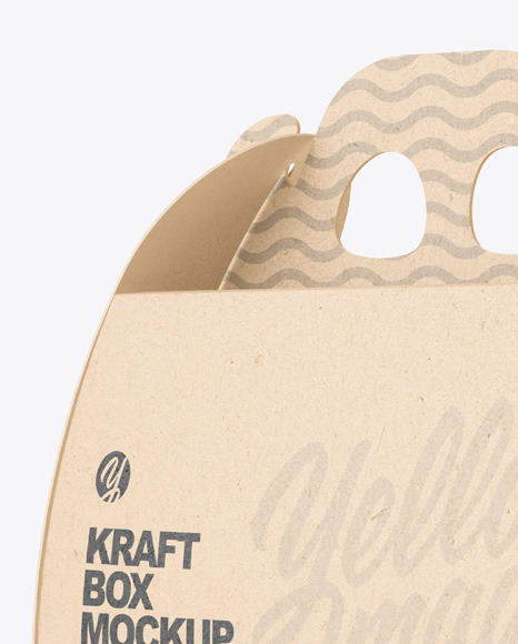 Kraft Curved Box w/ Handle Mockup