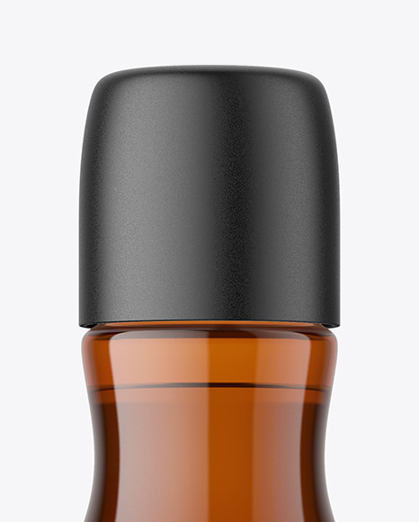 Amber Plastic Cosmetic Bottle Mockup