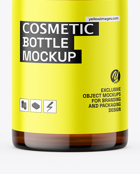Amber Plastic Cosmetic Bottle Mockup Amber Plastic Cosmetic Bottle Mockup