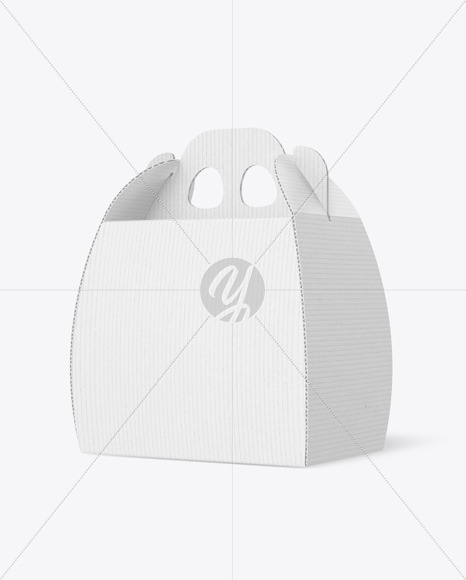 Corrugated Curved Box w/ Handle Mockup