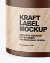 Wood Textured Jar with Kraft Paper Label Mockup