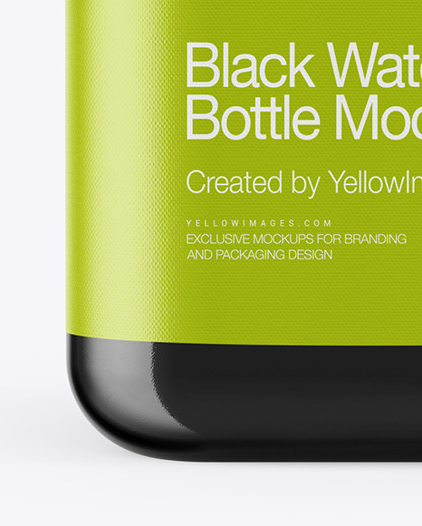 Square Black Water Bottle Mockup
