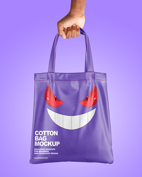 Cotton Bag in a Hand Mockup