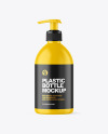 Matte Cosmetic Bottle with Pump Mockup Matte Cosmetic Bottle with Pump Mockup