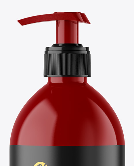 Glossy Cosmetic Bottle with Pump Mockup