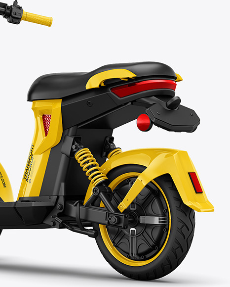 Tricycle Scooter Mockup - Back Half Side View