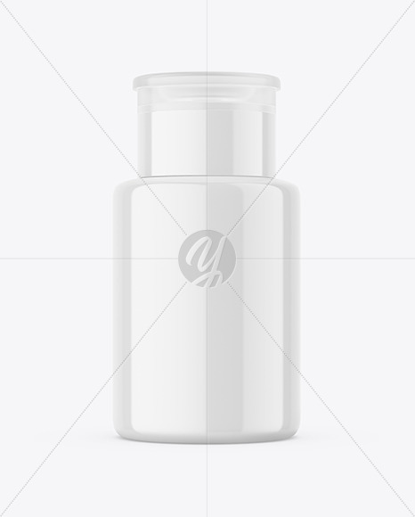 Glossy Plastic Nail Polish Remover Bottle Mockup