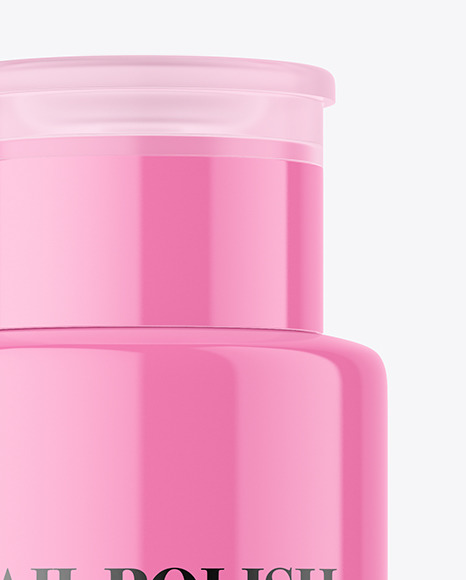 Glossy Plastic Nail Polish Remover Bottle Mockup