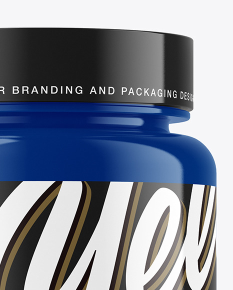 Glossy Protein Jar Mockup