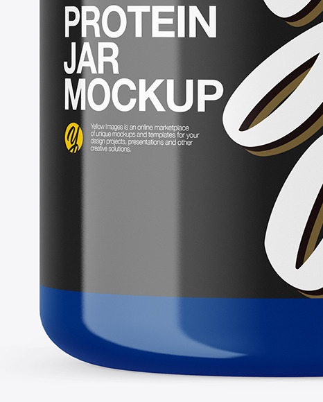 Glossy Protein Jar Mockup