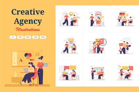 M351_Creative Agency Illustration Pack - Men